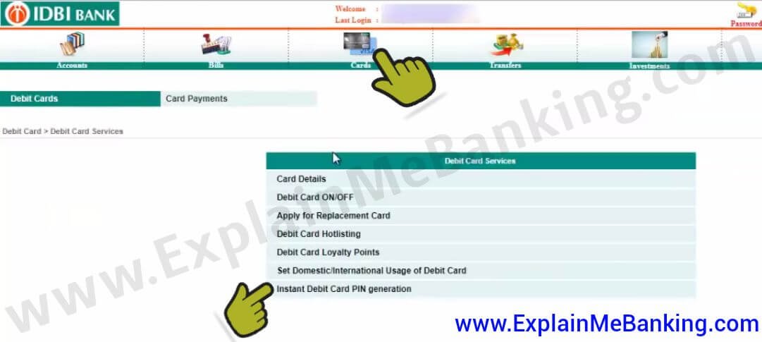 Activate IDBI New ATM Card Online