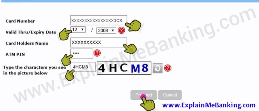Enter SBI ATM Card Details