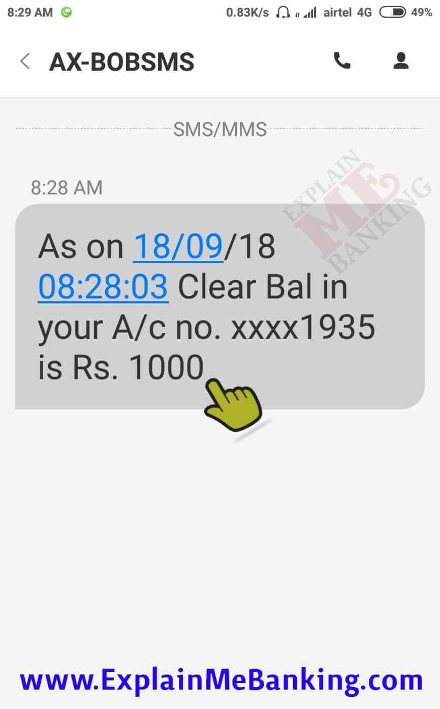 Bank Of Baroda Balance Enquiry