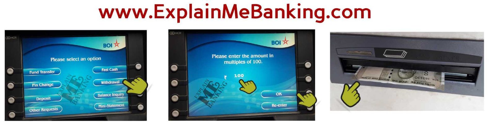 Money Withdrawal Form BOI ATM Machine