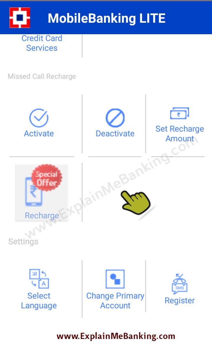 HDFC Missed Call Recharge