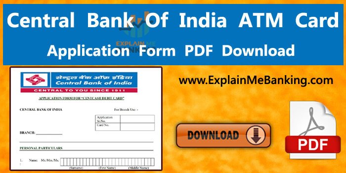 Central Bank Of India ATM Card Application Form PDF Download