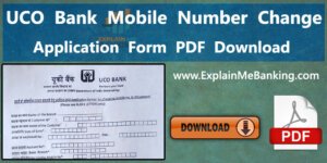 UCO Bank Mobile Number Change Application Form Pdf