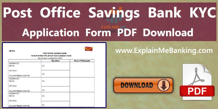 Post Office Savings Bank KYC Form PDF Download