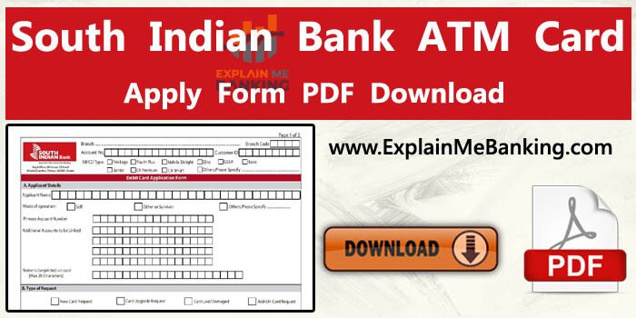 South Indian Bank ATM Card Application Form Pdf Download